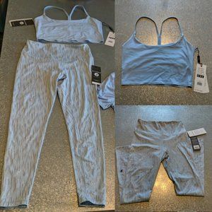 Glyder NWT Ice Blue Legging Bra 2-pc Set